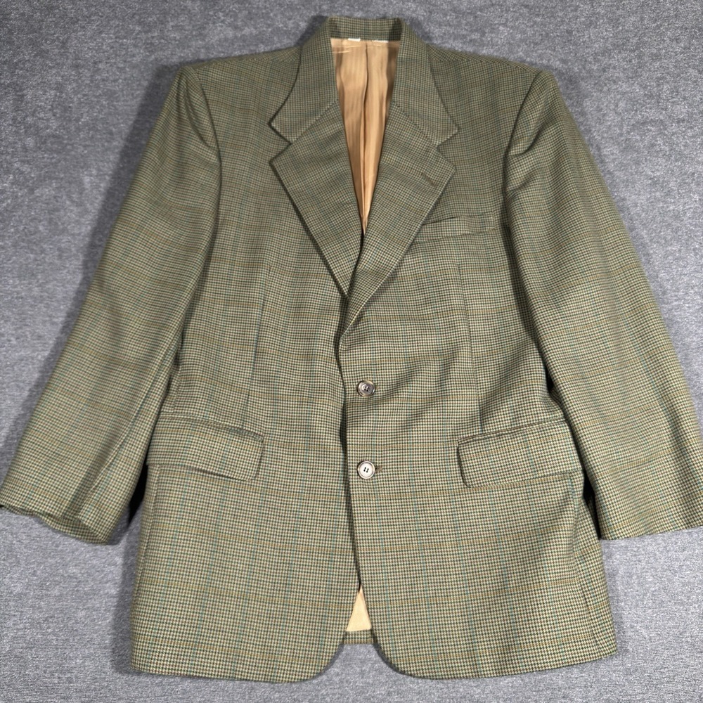 Hunting Horn J Riggins Jacket Sport Coat Mens 41 Glen Check Wool Blend Blazer
